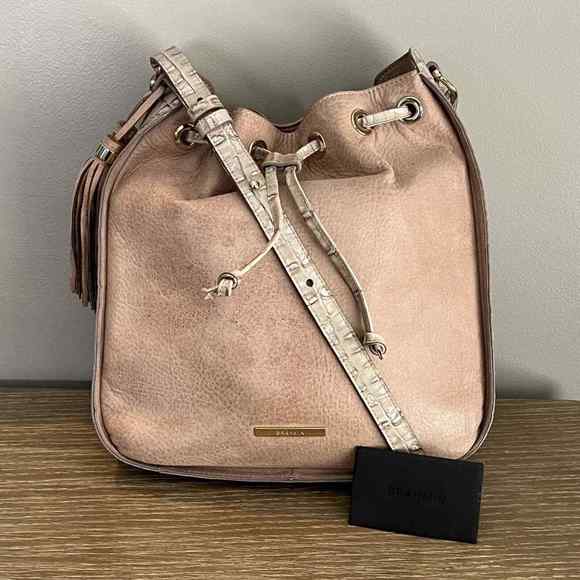 Brahmin Soft‎ Leather & Alligator Embossed Leather Crossbody - Picture 1 of 15